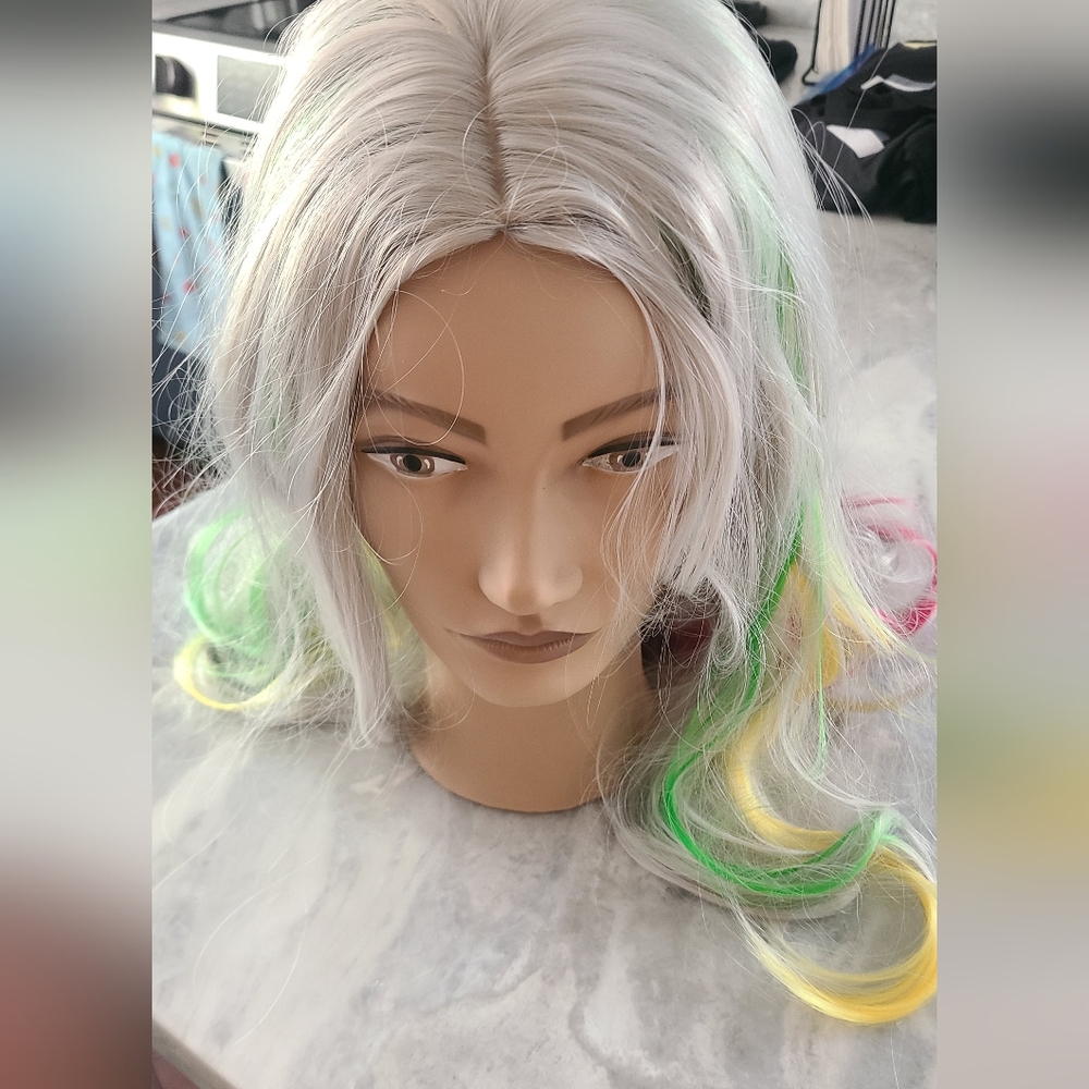 Long Wavy Wig, Colorful Highlights- New